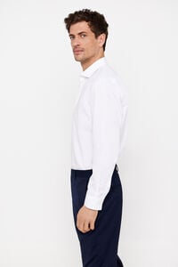 Cortefiel Camisa vestir otomán slim fit fácil plancha Blanco
