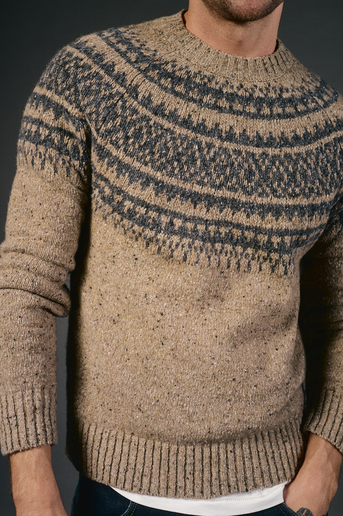 OOTO Jersey navide&ntilde;o jacquard cuello caja