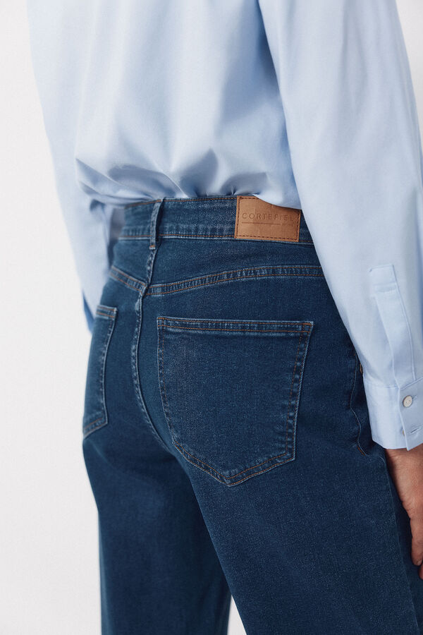 Cortefiel Palazzo jeans with buttons Blue