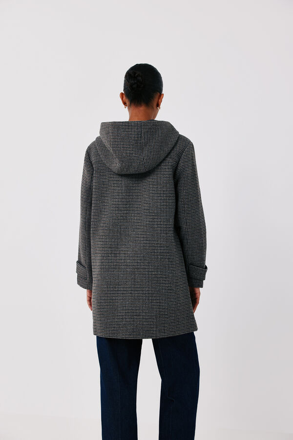 Cortefiel Jacket zip fastening hood Printed grey