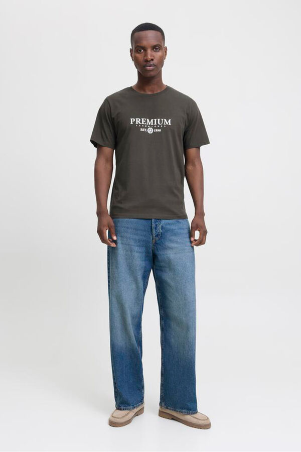 Jack & Jones T-shirt básica com logo Cinzento