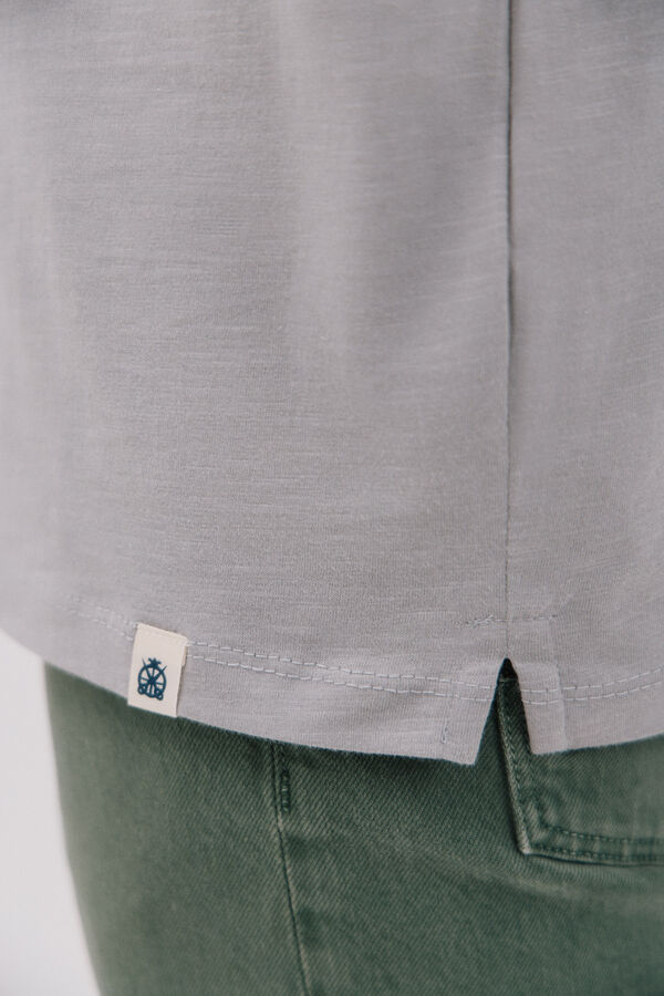 Cortefiel Plain slub t-shirt Grey
