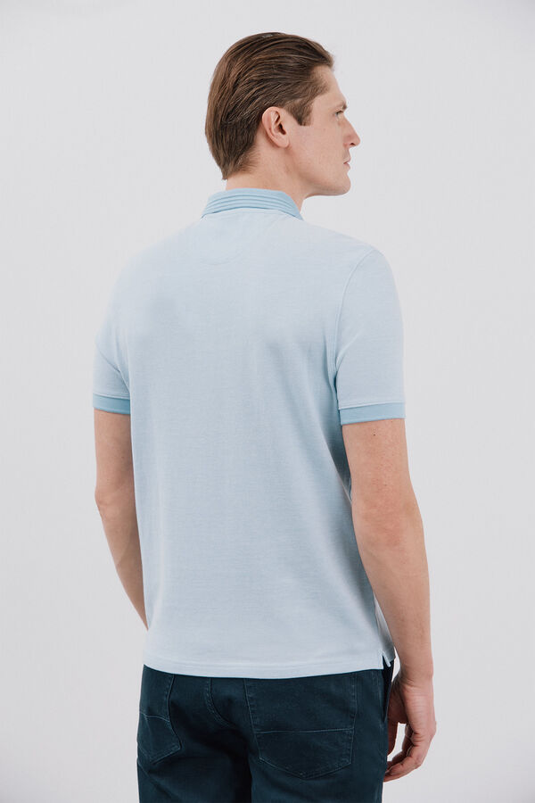 Cortefiel Oxford polo shirt Blue