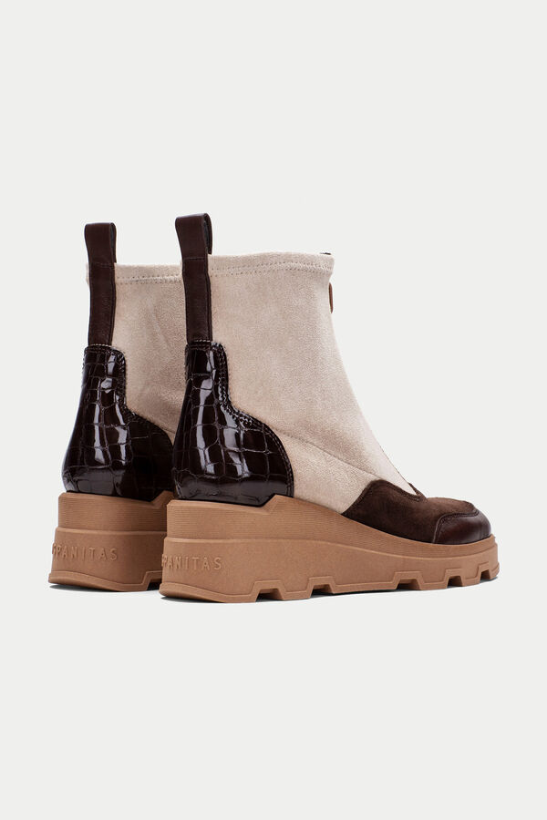 Hispanitas Florencia Botins com fecho-éclair e cunha Castanho