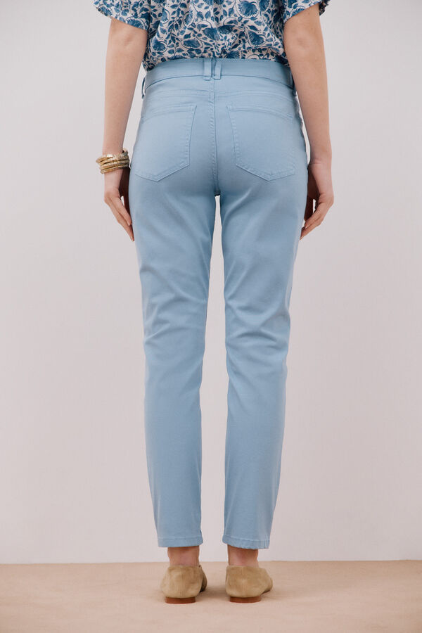 Cortefiel Colored cropped skinny pants Blue
