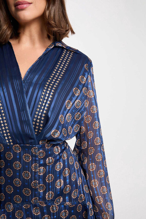 Morgan Vestido esvoa&ccedil;ante com gola em V Multicolorido