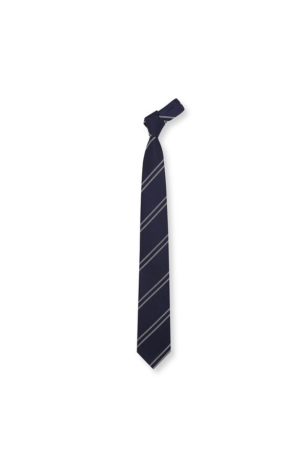 OOTO Natural silk tie Navy