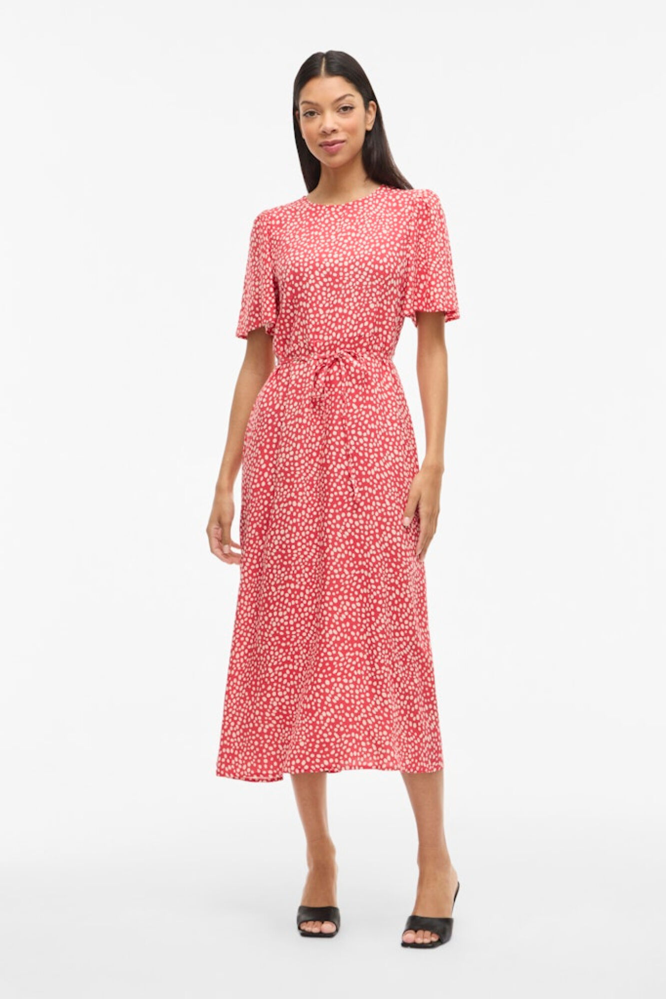 Vila Viscose short sleeve midi dress