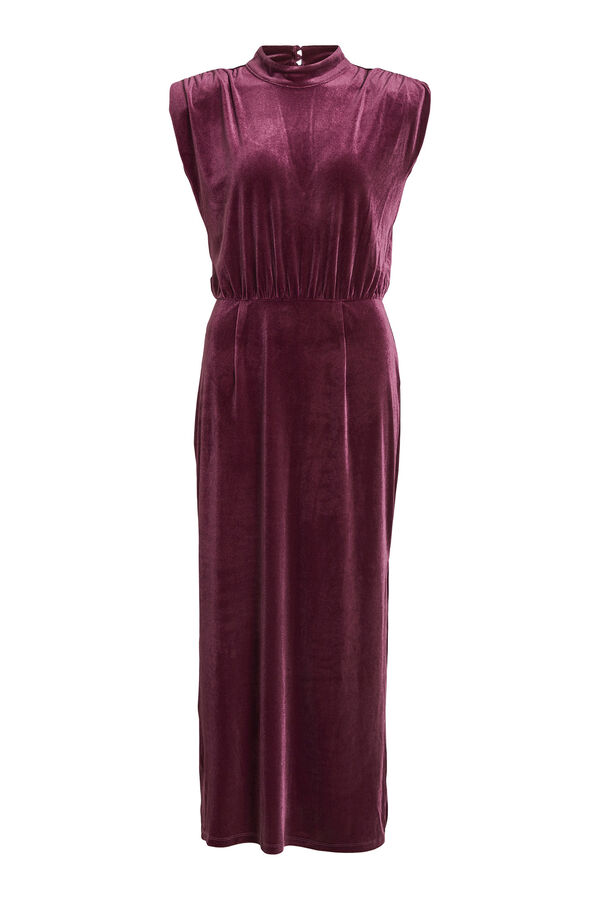 Vila Vestido midi Velvet Rosa