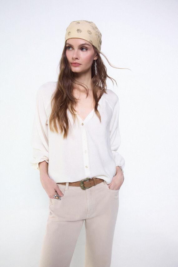 Blusa plisada fluida