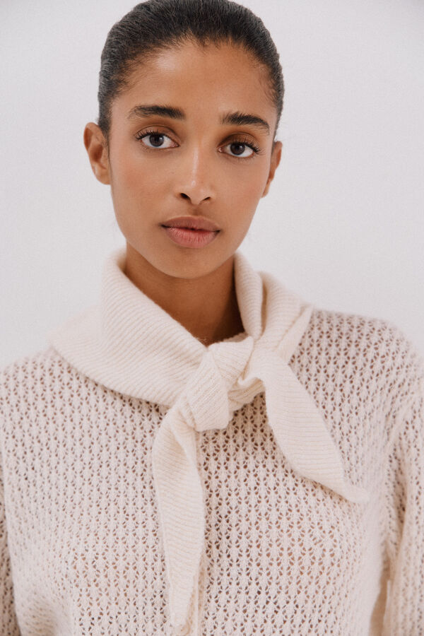 Cortefiel Chaqueta pañuelo punto Marfil