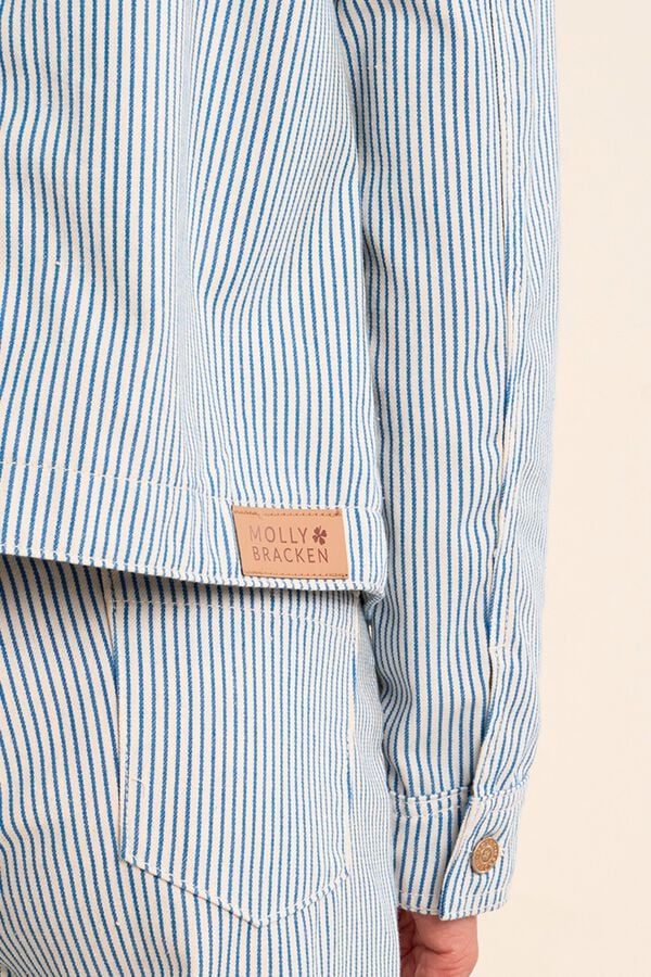 Molly Bracken Casaco de mulher de manga comprida estampado riscas Azul