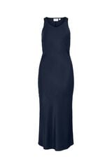 Vila Satin-finish halterneck long dress Navy