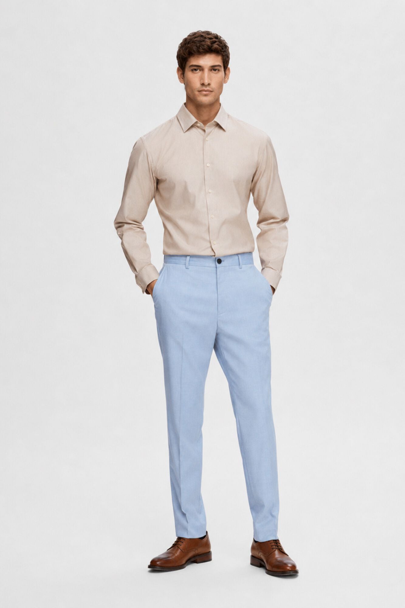 Selected Pantal&oacute;n de traje Slim Fit confeccionado con materiales reciclados