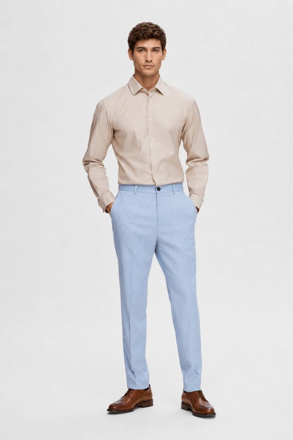 Selected Cal&ccedil;as de fato Slim Fit confecionadas com materiais reciclados.  Azul