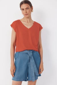 Cortefiel T-shirt with trim on sleeves