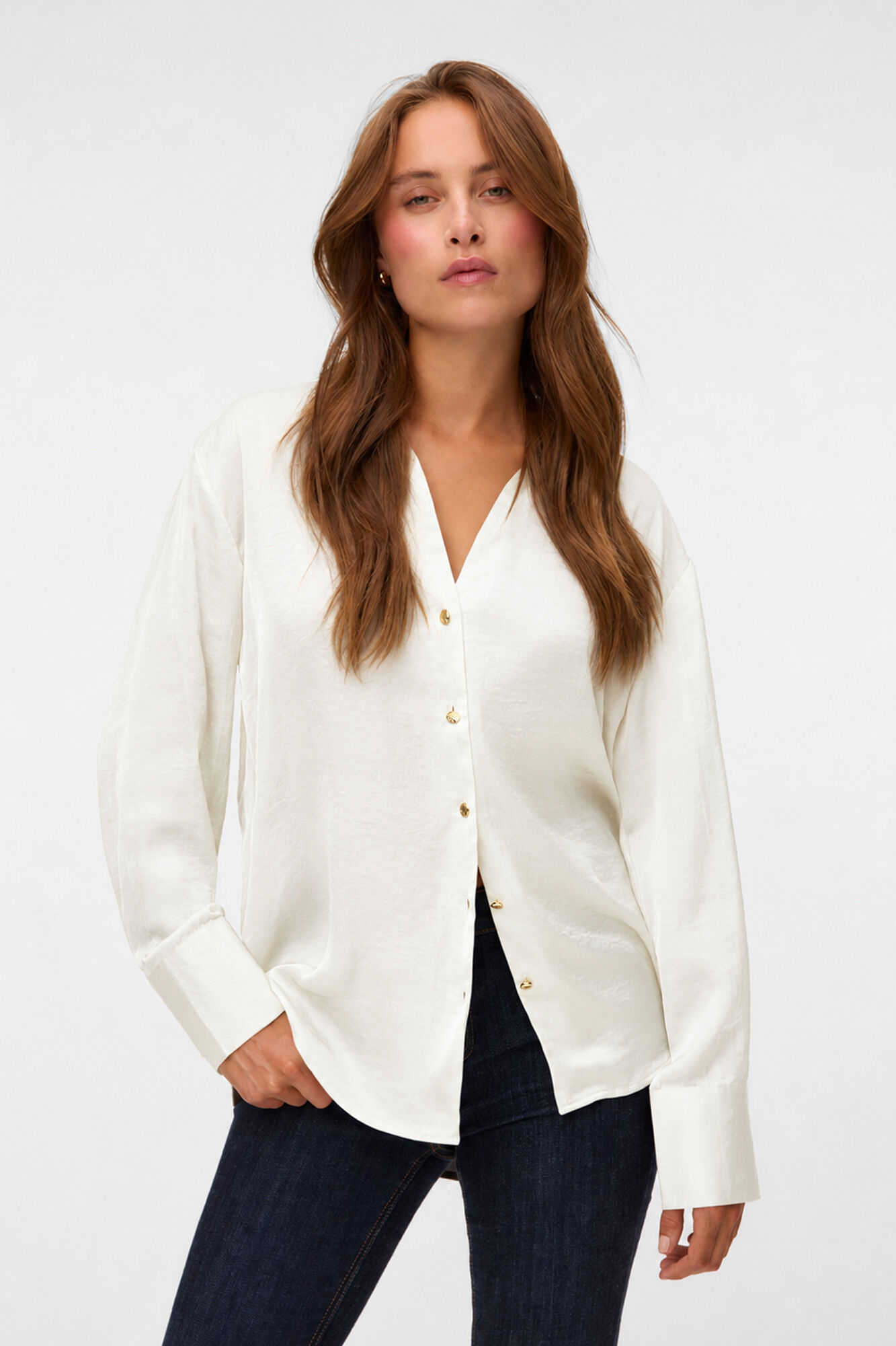Vero Moda Camisa satinada manga larga