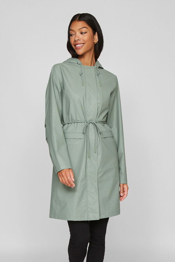 Cortefiel Long raincoat jacket Grey