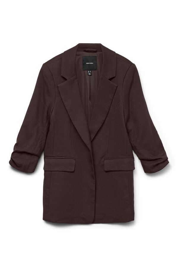 Vero Moda Textured fluid blazer Dark brown