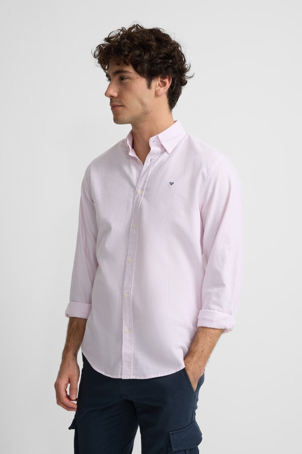 Silbon Camisa esportiva riscas Oxford Subiu