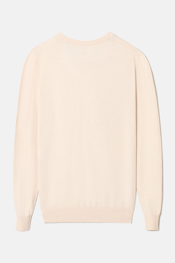 Silbon Plain V neck sweater Beige