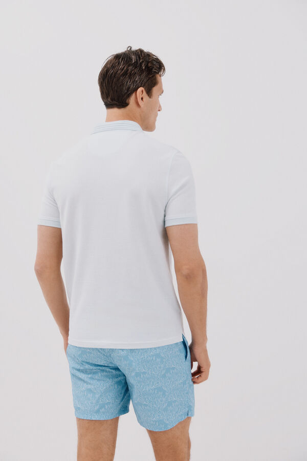 Cortefiel Oxford polo shirt Blue