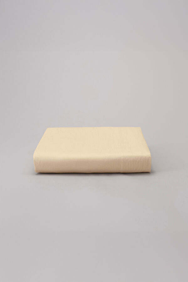 Bassols Len&ccedil;ol de cima de algod&atilde;o lavado fosco Sahara Tostado