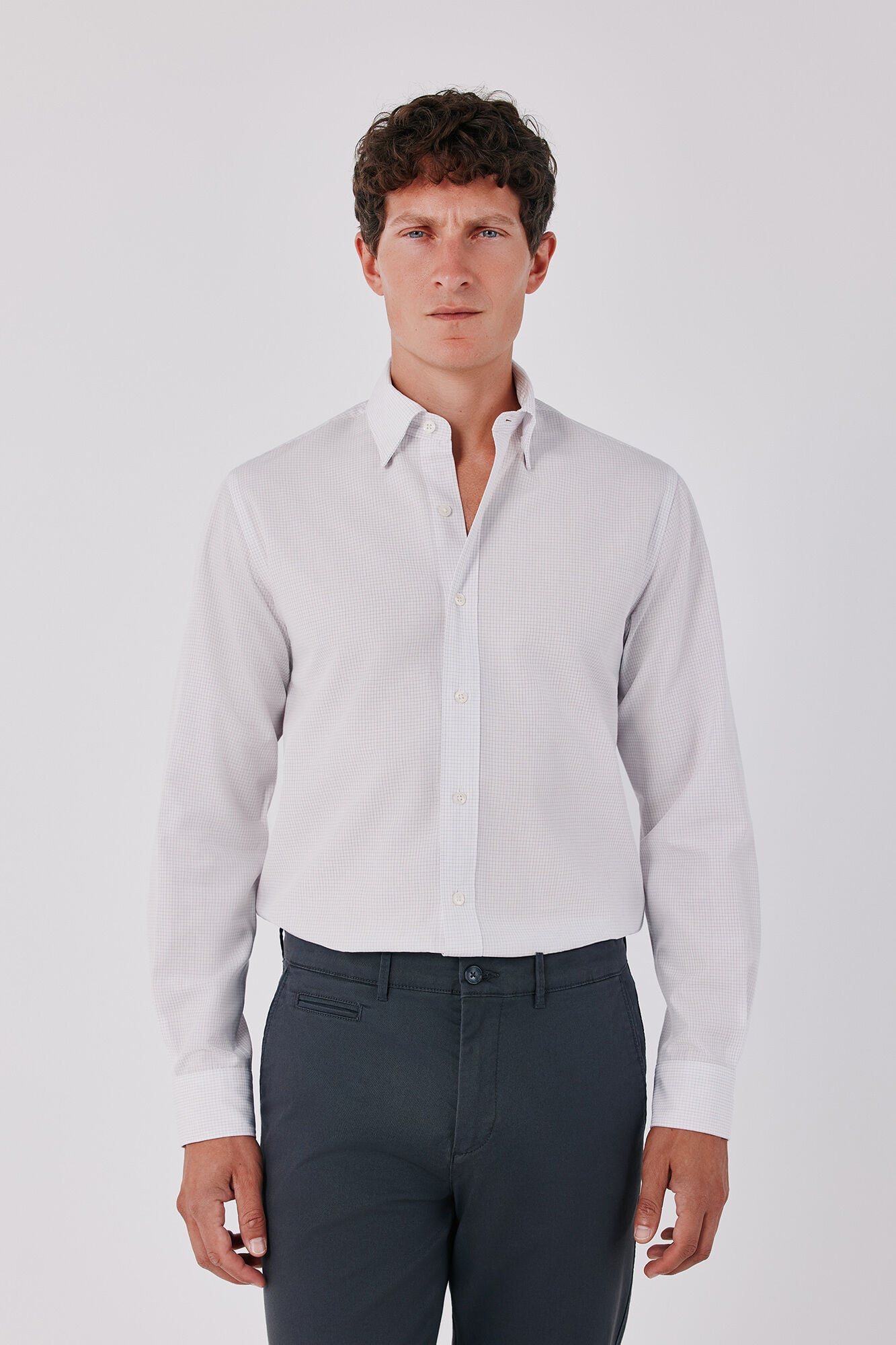 Cortefiel Tencel cotton plaid shirt