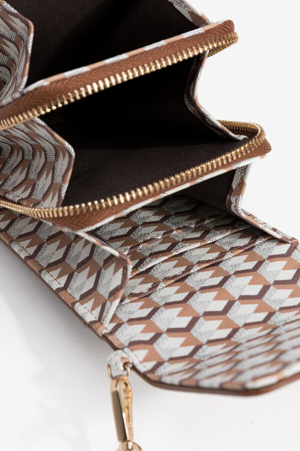 Vilanova Multicoloured faux leather phone bag Beige