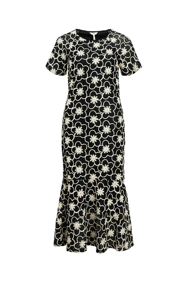Object Vestido midi bordado Preto