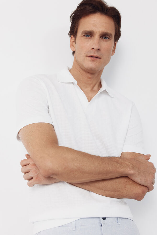 Cortefiel Polo shirt link structure White