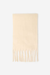 Cortefiel Plain fringed scarf Ivory