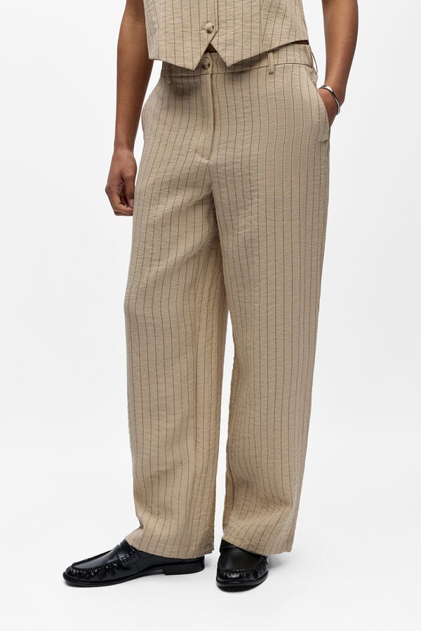 Object Cal&ccedil;a larga &agrave;s riscas Tostado