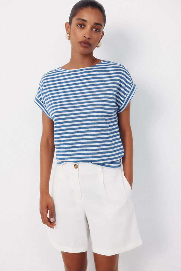Cortefiel T-shirt riscas Azul