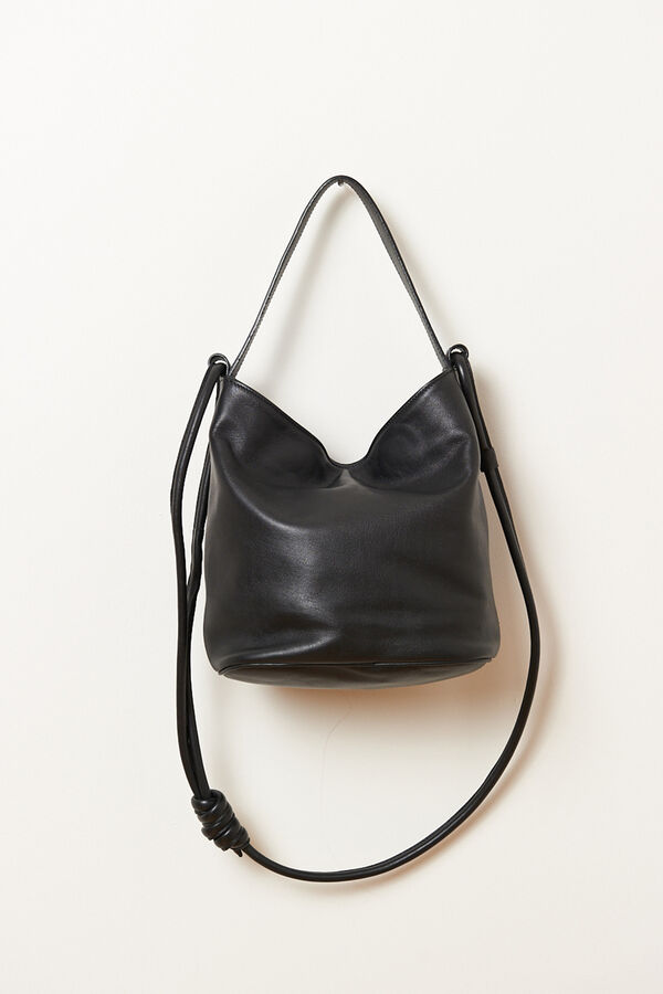 Zubi Bolsa bucket M de pele Preto