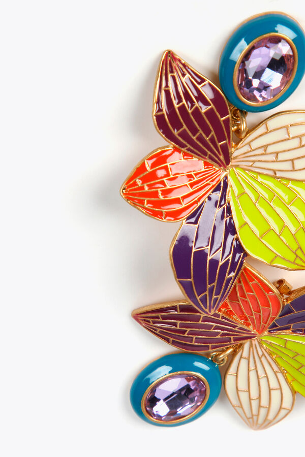Lola Casademunt Pendientes orquídea Multicolor