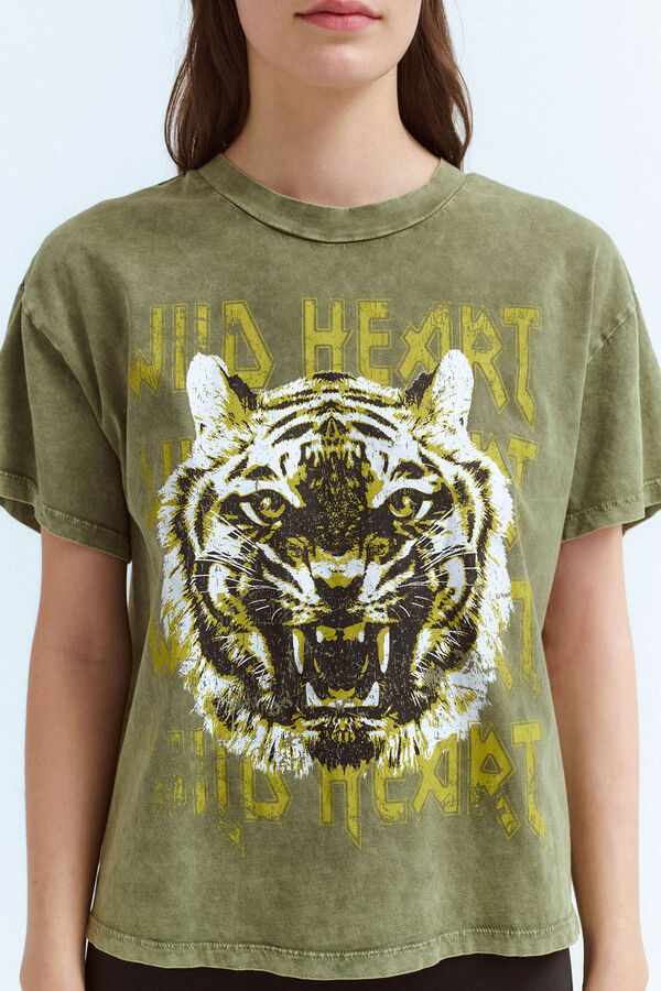 Vila Camiseta manga curta de algodão orgânico Verde