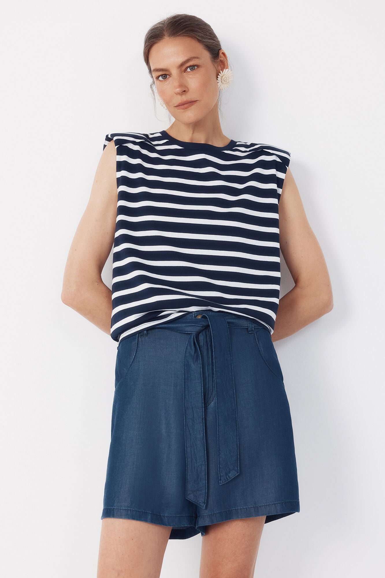 Cortefiel Padded shoulder T-shirt