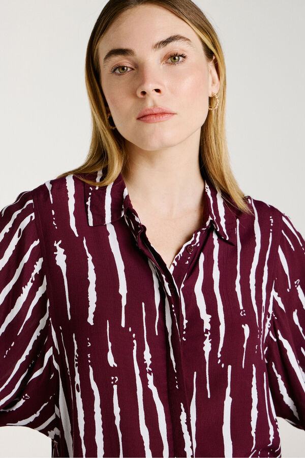 Vila Camisa de viscose estampada Roxo