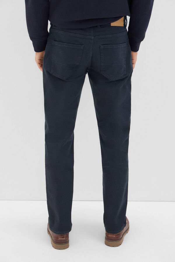 Cortefiel 5-pocket regular fit coloured trousers Navy