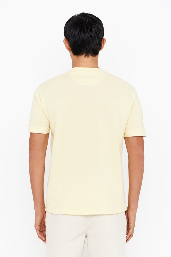 Cortefiel Camiseta básica piqué Amarillo