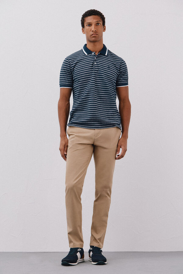 Cortefiel Slim fit lightweight chinos Beige