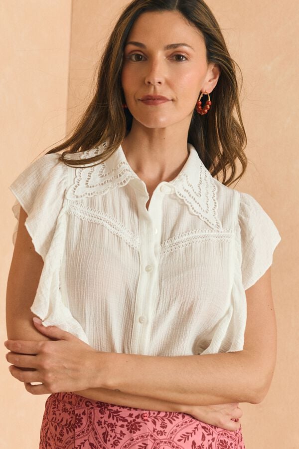Pol&iacute;n Et Moi Blusa gola Beti Branco
