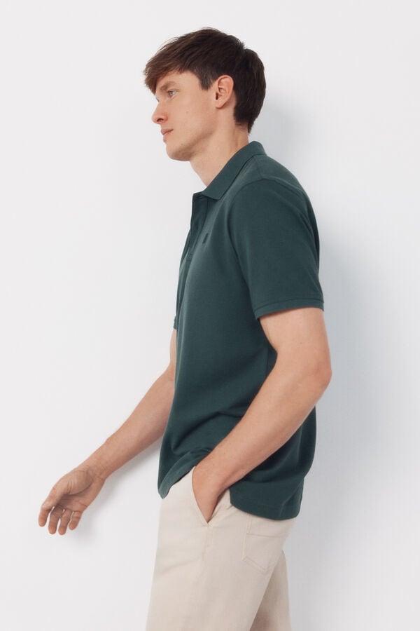 Cortefiel Basic piqué polo shirt Kaki