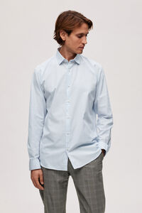 Cortefiel Camisa de vestir de manga comprida algodão Azul