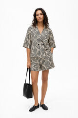 Object Printed blazer shirt Beige