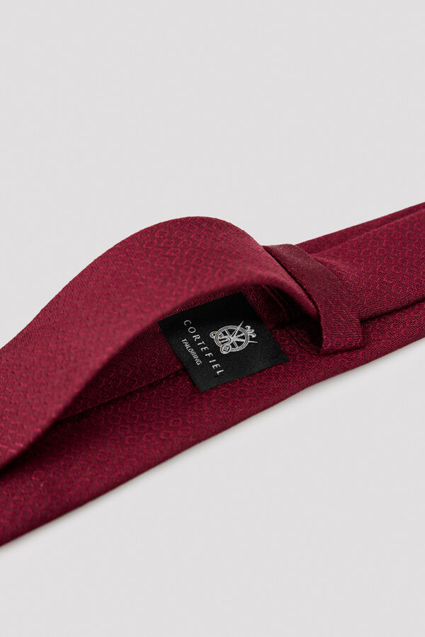Cortefiel NATURAL silk tie Maroon