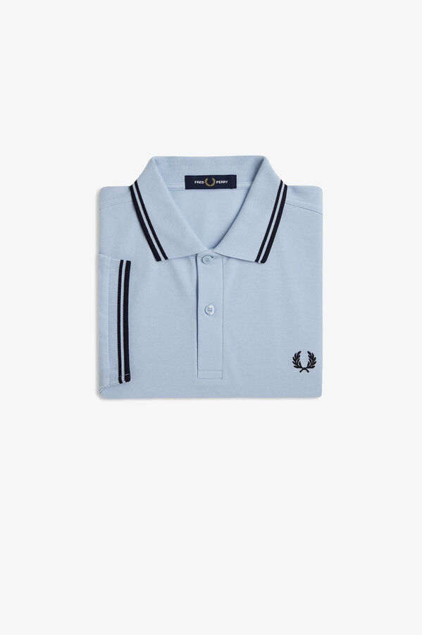 Fred Perry Polo piqué masculina de manga curta Azul