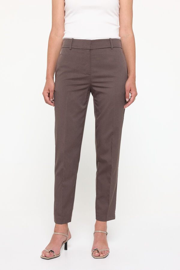 Cortefiel Straight suit trousers Brown