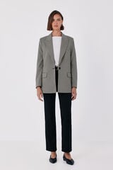 Cortefiel Blazer de mulher em tecido xadrez Cinzento